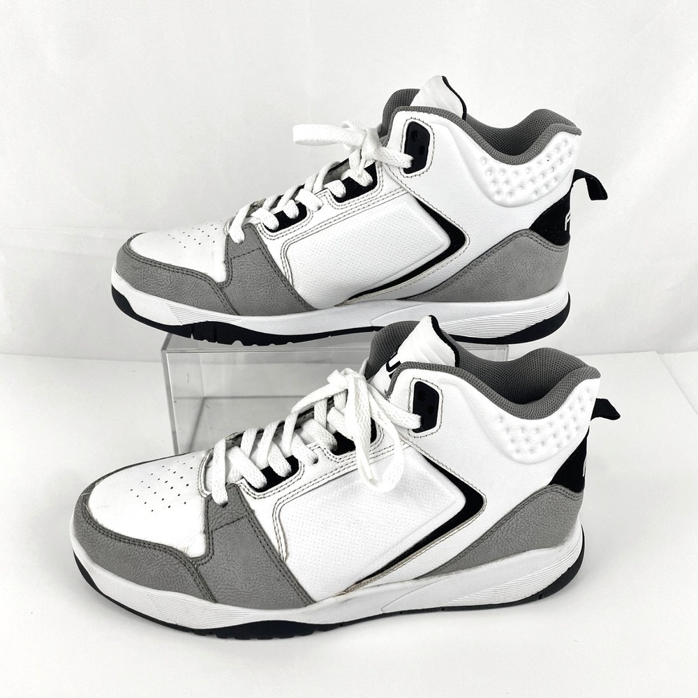 FUBU Heritage Tennis Shoes Men's 8 High Tops LKNU 40.5 White Gray Sneakers Retro